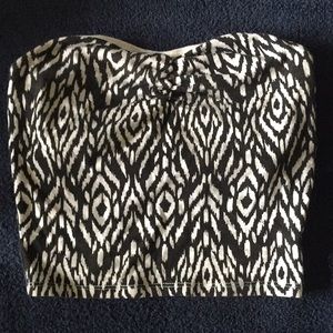 Wet Seal Black/White Tube Top XS